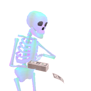 Skeleton money Discord sticker