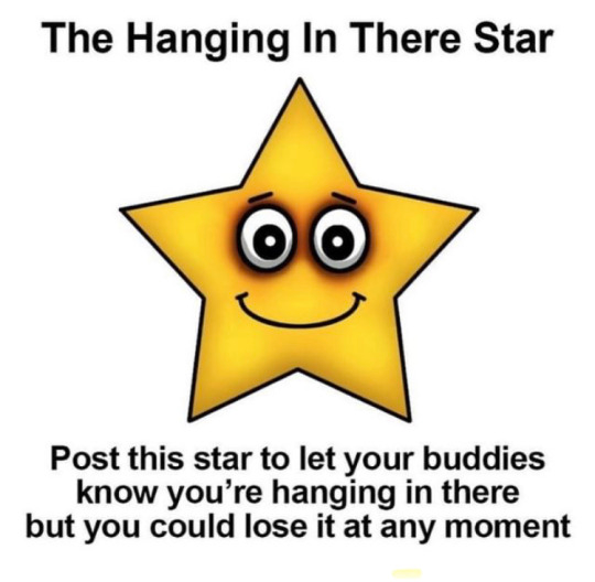 The Hanging In There Star Discord sticker