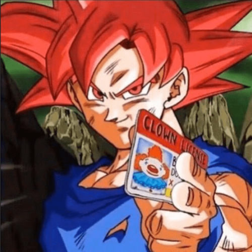 goku clown license Discord sticker