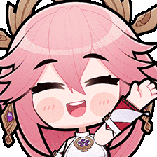 Yae Miko - Wave / Hi Discord sticker