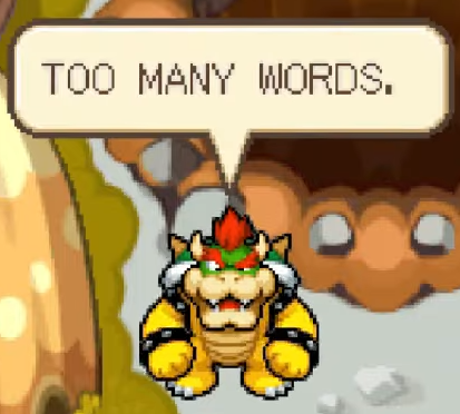 Mario RPG Too Many Words