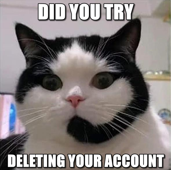 Delete your Account Discord sticker