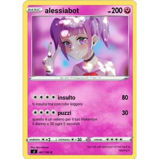 Carta pokemon alessia bot