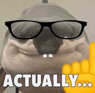 actually ackshually nerd shark Discord sticker