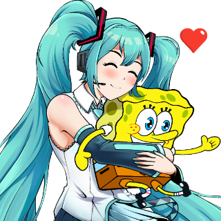 Hatsune Miku SpongeBob Hug