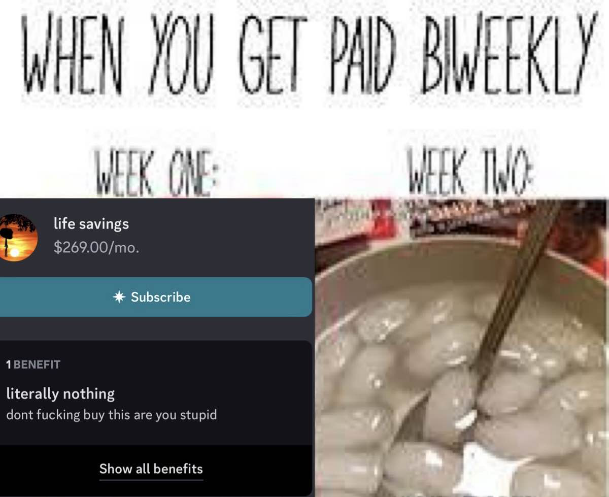 when you get paid biweekly Discord sticker