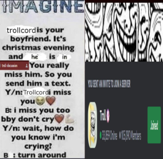 imagine trollcord is your bf Discord sticker