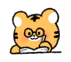 tiger studying Discord sticker