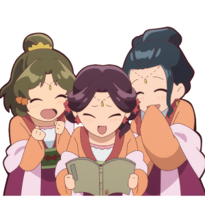 Ladies in waiting giggling