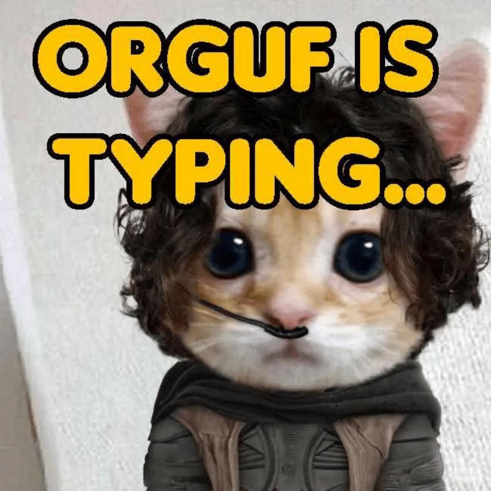 Orguf Is Typing Discord sticker