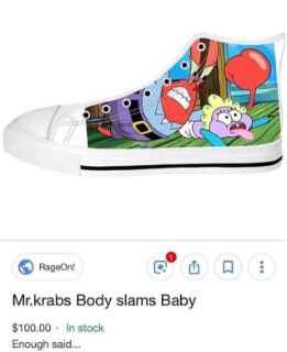 Mr Krabs Body Slams Baby