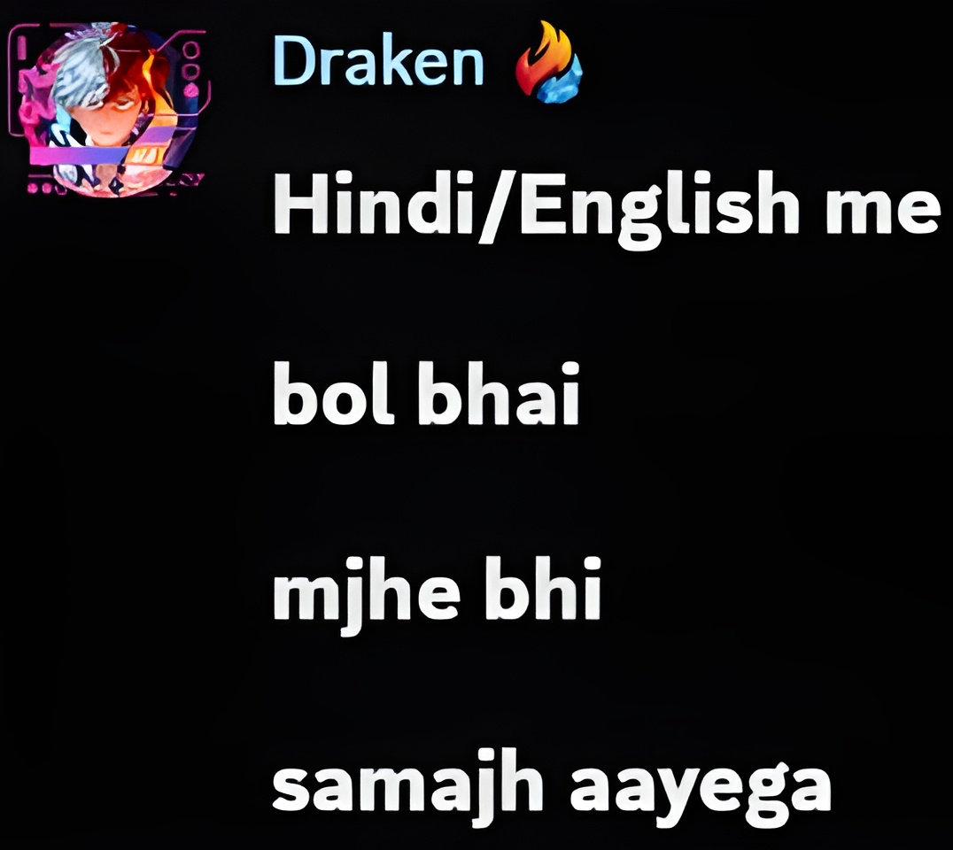 हिन्दी-English me bol bhai Discord sticker