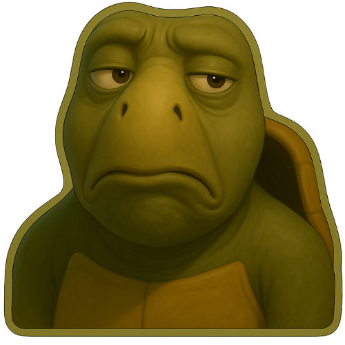 sad annoyed turtle