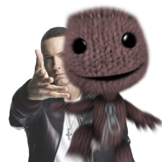 Eminem Throwing Sackboy Discord sticker