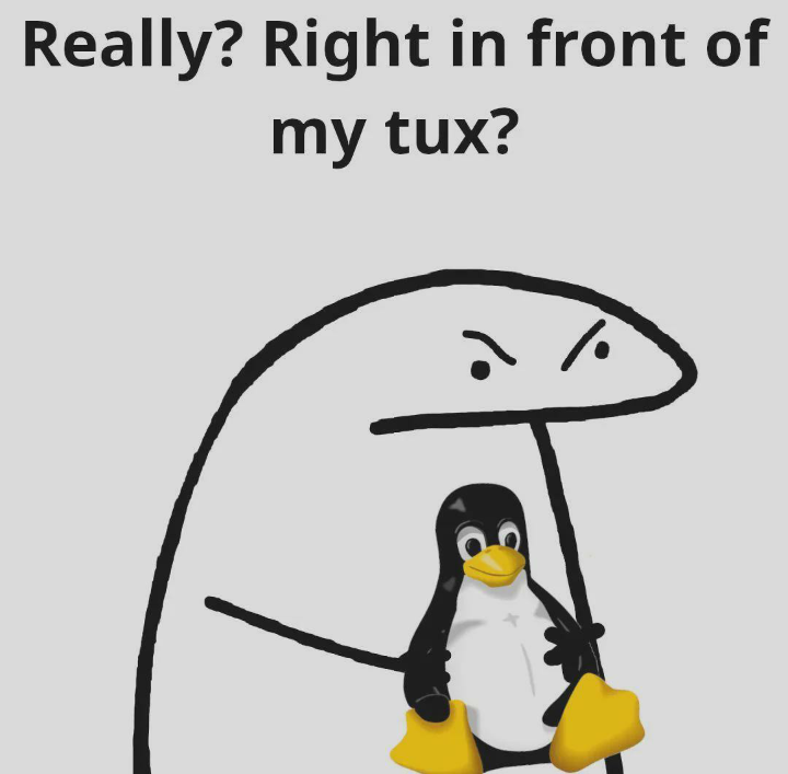 Right in front of my Tux? Discord sticker