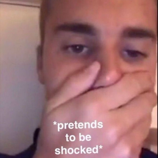 Pretends to be shocked