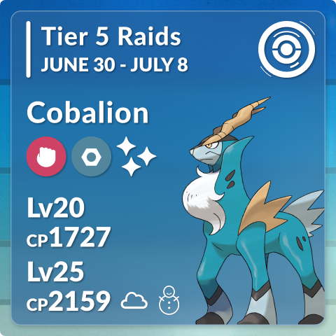 Cobalion in Tier 5 Raids Discord sticker