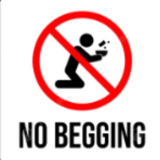 No begging Discord sticker