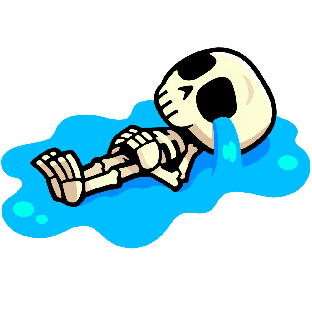 crying skeleton