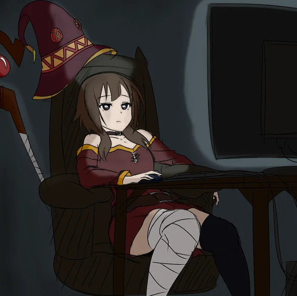 Megumin bored Discord sticker