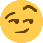 Face with raised eyebrow smirk Discord sticker