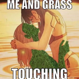 touching grass 