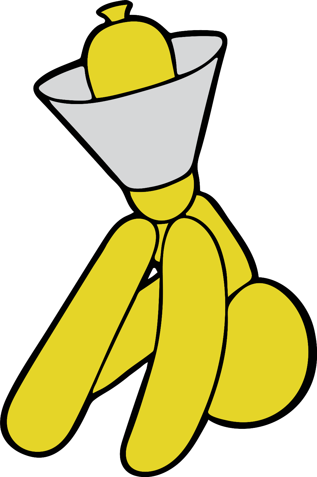 Yellow Dog with Cone