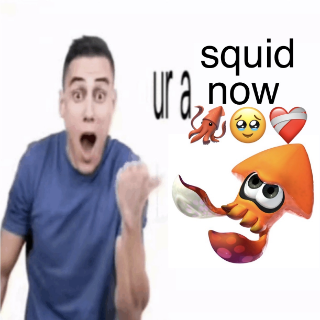 ur a squid now Discord sticker