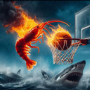 dope ass shrimp dunks on shark