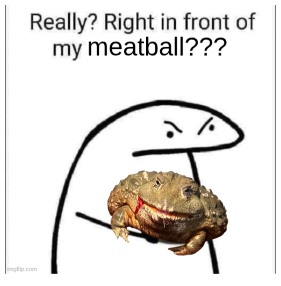 right infront of my meatball? Discord sticker