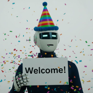 Neon-welcome Discord sticker