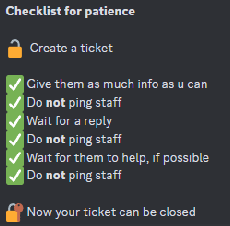 Ticket Checklist Discord sticker
