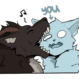 Wendigo Biting You /fluffy Discord sticker