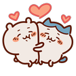 Chiikawa and Hachi Hug Discord sticker