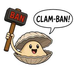 Clam Ban Discord sticker