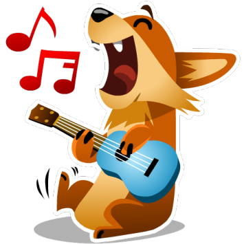 Dog Playing A Guitar Discord sticker