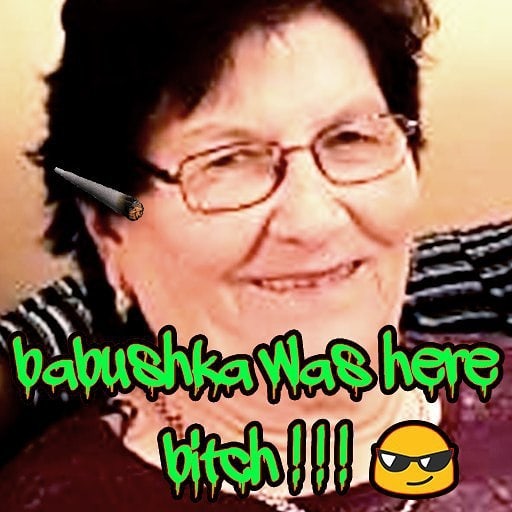 babushka was here bicht Discord sticker