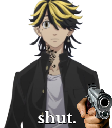 kazutora says shut up Discord sticker
