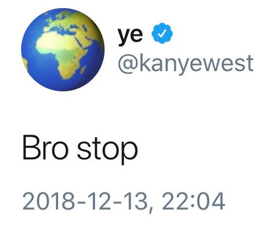 kanye bro stop Discord sticker