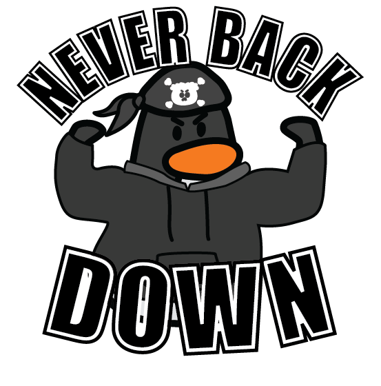 never back down Discord sticker