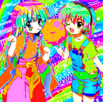 Glitched Satoko And Rika Discord sticker