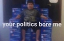 Politics bore me Discord sticker