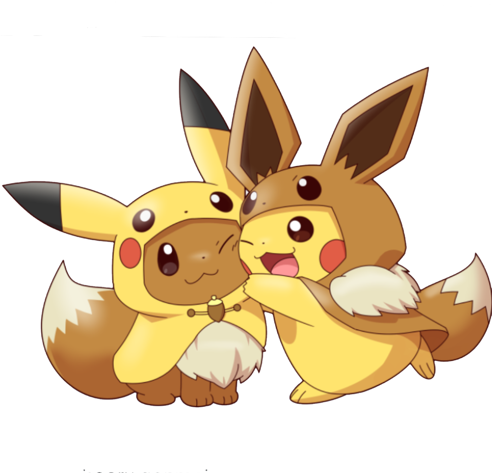 Eevee Pikachu Hug Discord sticker