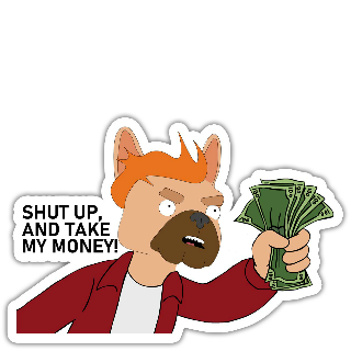 Shut up and take my money! Discord sticker