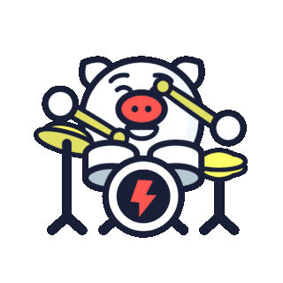 Drummer Piggy Discord sticker