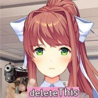 Monika: "Delete This" Discord sticker