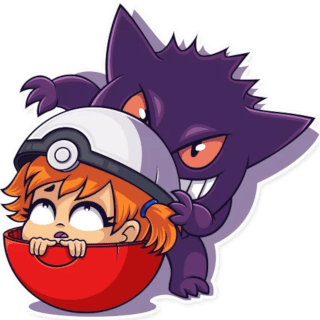Misty im Pokéball Gengar fear Discord sticker