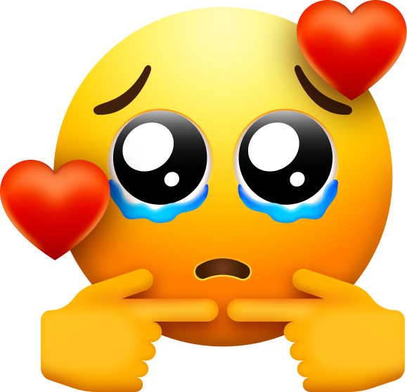 Pleading Face with Hearts Discord sticker