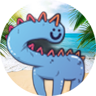 Kevin on a beach Discord sticker