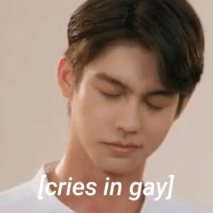 cries in gay | .gg/taehyung  Discord sticker